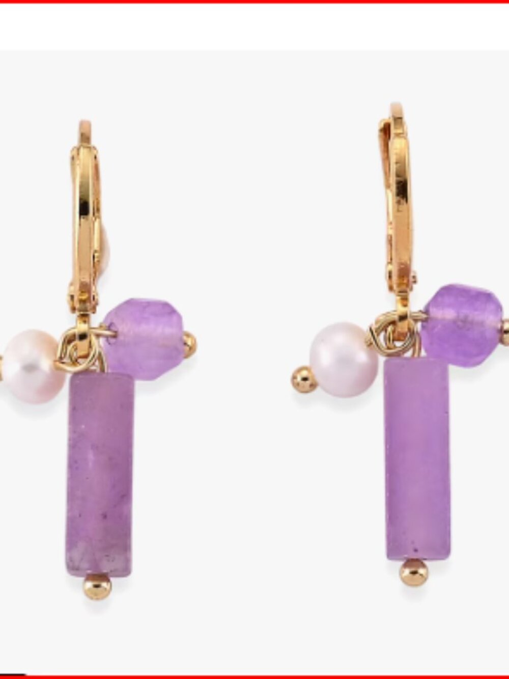 Kunzite and Fresh Water Pearl Earrings